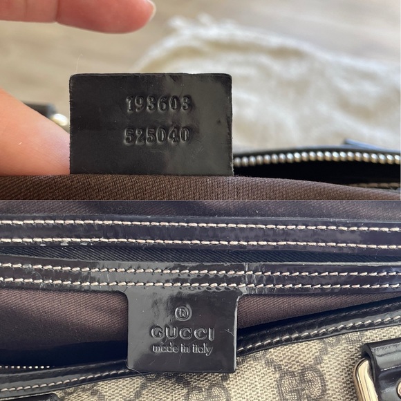 Vintage GUCCI Boston Bag in beige canvas and brown leather - Picture 15 of 17